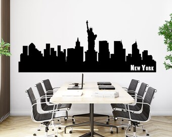 New York City, Sky Line, New York City Skyline New York Wall Art City Wall Stickers City Vinyl Decals City Wall Art City Wall Docor 1363EZ