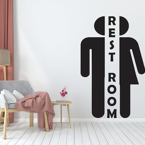 Couple Bedroom Sign Decal, Bathroom Door Decal, Bathroom Door Sign, Bathroom Wall Decal, Vinyl Bathroom Door Sticker, Bathroom Signs 1369EZ