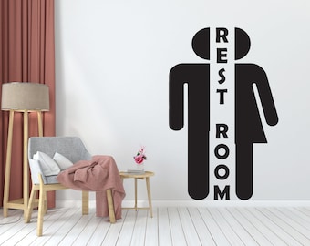 Couple Bedroom Sign Decal, Bathroom Door Decal, Bathroom Door Sign, Bathroom Wall Decal, Vinyl Bathroom Door Sticker, Bathroom Signs 1369EZ