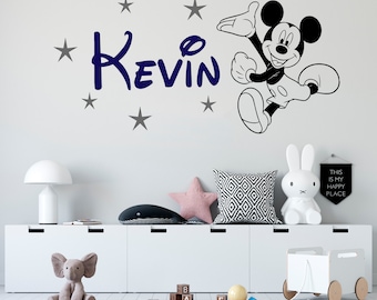 Personalized Name Wall Decal  Mickey Mouse Wall Decal  Custom Name Wall Decal  Decal for Nursery SG496