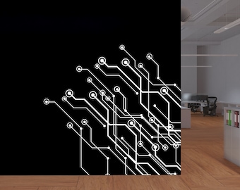 Minimal Circuits – Modern Tech Wall Decal | Peel & Stick 886SE
