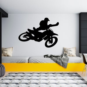 Motocross Wall Decal Dirt Bike Rider Wall Sticker Motorcycle Wall Decor SG 2084