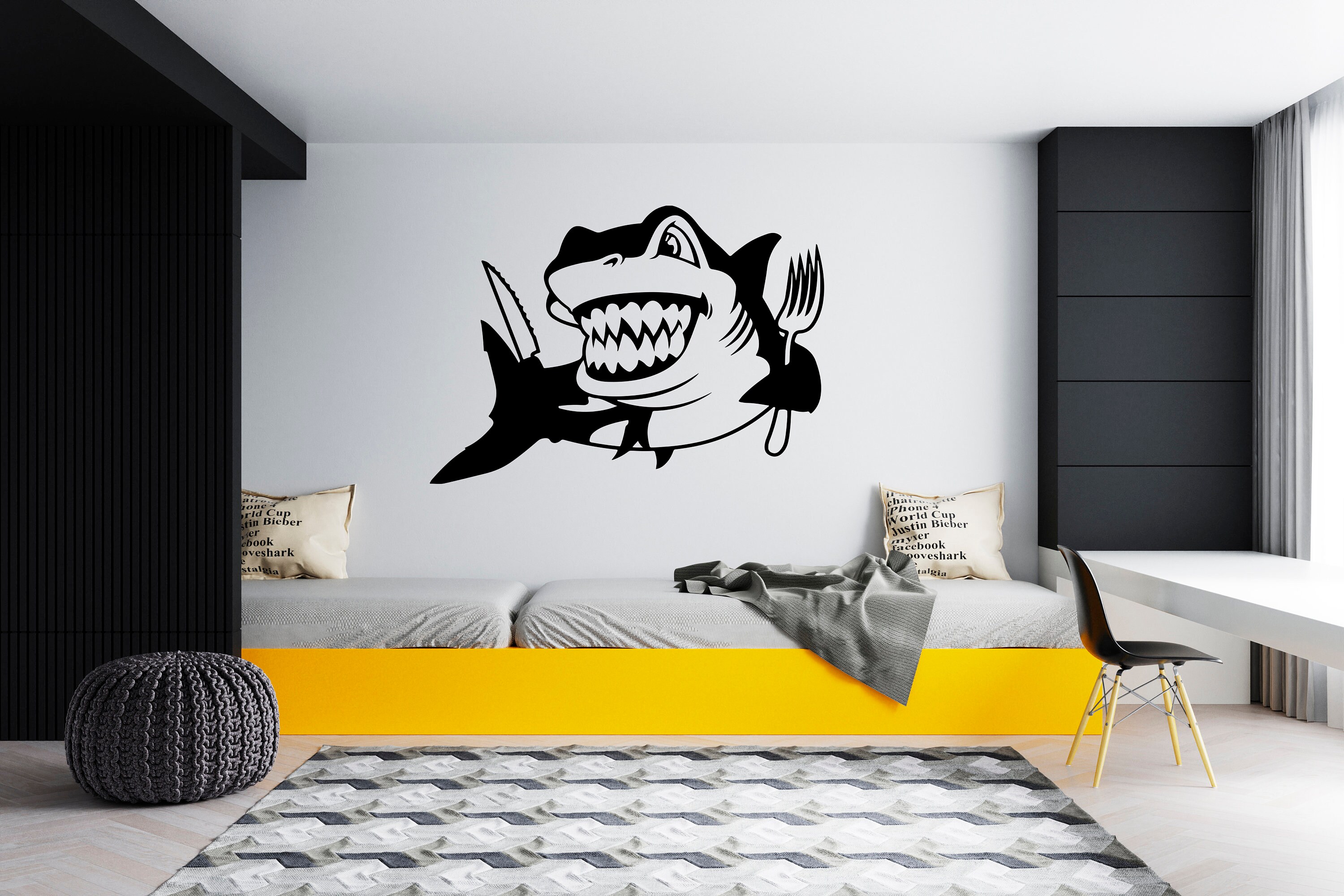 Shark Wall Decal Shark Wall Sticker Shark Wall Decor for Kids Room   SG2138