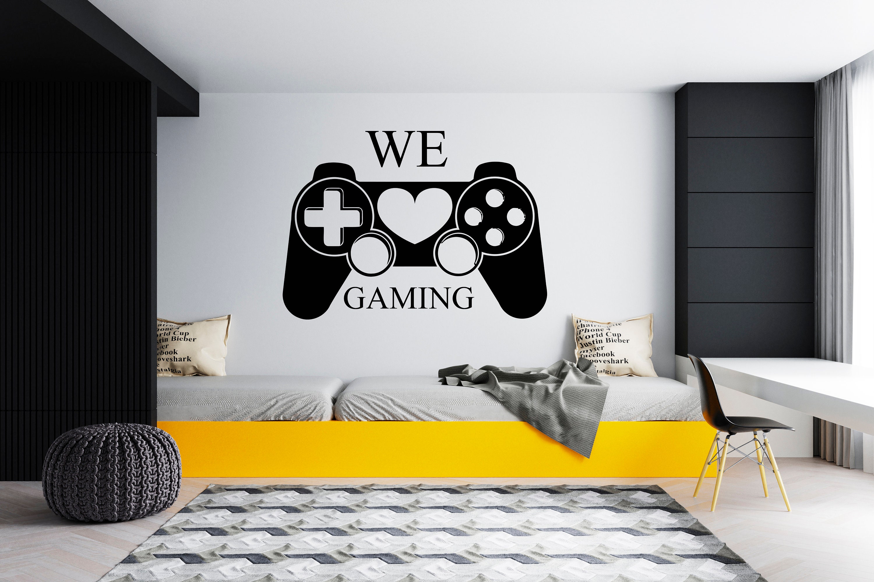 New Gamer Wall Sticker For Game Room Decor Kids Room Decoration Bedroom  Decor Door Vinyl Stickers Mural Gaming Poster