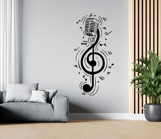 Quadro Su Tela DECLINA Con Note Musicali, 50x30 Cm, Decorazione Da Parete Moderna Per Soggiorno, Made In France
