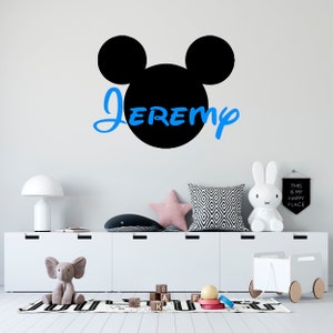 Personalized Name Wall Decal  Mickey Mouse Wall Decal  Custom Name Wall Decal  Decal for Nursery SG501