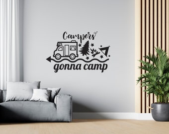 Travel Wall Decal Camping Wall Sticker Adventure Quote Wall Decal for RV SG 1138