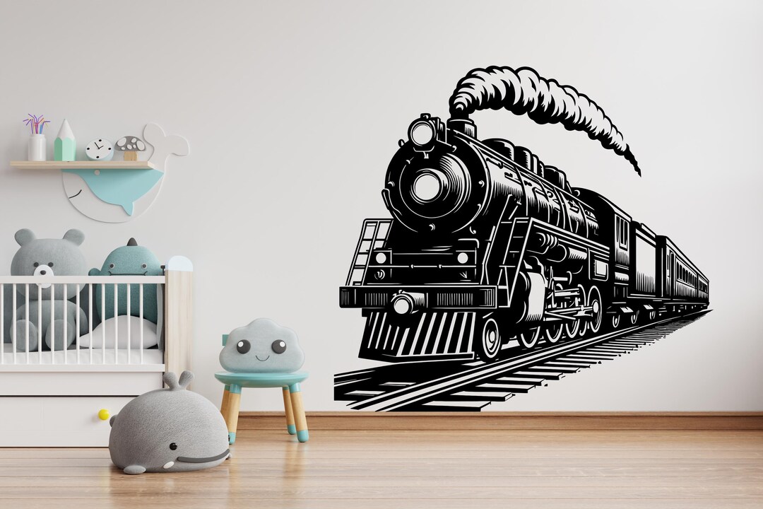 Train Side Sticker Train Wall Decal Train Wall Sticker Train Art Train Wall Vinyl Wall ...