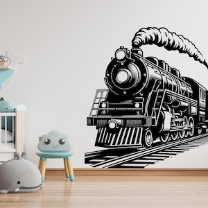 Calcomanía de pared de tren Adhesivo de pared de tren Arte de tren Vinilo de pared de tren Regalos de habitación de tren Pegatinas de vinilo para pared 1966EZ