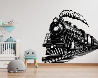Train Wall Decal Train Wall Sticker Train Art Train Wall Vinyl Wall Decal Train Room Gifts Vinyl Wall Art Stickers 1966EZ