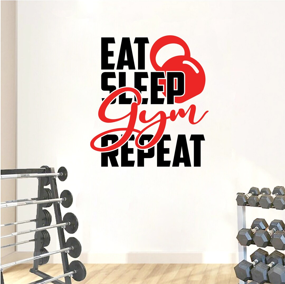 Fitness Wall Decal Workout Wall Decal Gym Wall Decor Etsy