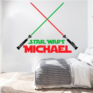 Star Wars Lightsaber Wall Decor Personalized Gifts Star Wars Wall Decal Star Wars Wall Sticker 513EZ