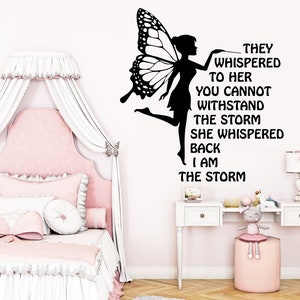 Fairy Wall Decal Fairy Tale Quotes Wall Sticker Fairy Wall Art, Girls Room Decor, Girls Gifts Wall Sticker, Wall Vinyl 428EZ