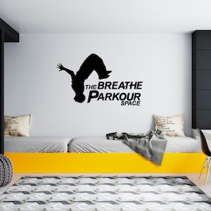 Parkour Wall Decal Silhouet Vrij lopende muur sticker SG1529