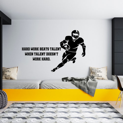 American Football Wall Decal Football Player Wall Decal Etsy
