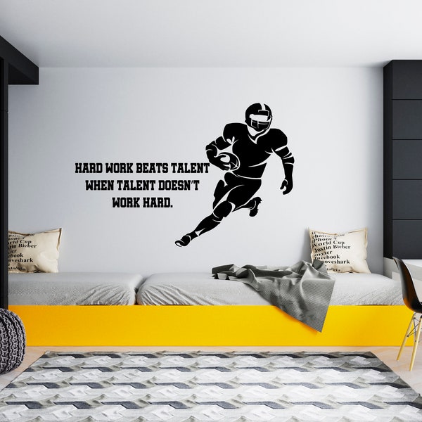 American Football Wall Decal  Football Player Wall Decal  Sports Wall Décor SG80