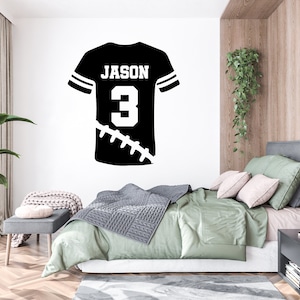 American Football Wall Art Personalized Gifts Custom Jersey Decal Wall Decal Sport Vinyl Boy Wall Art Wall Stickers Kids Room Decor 1077EZ