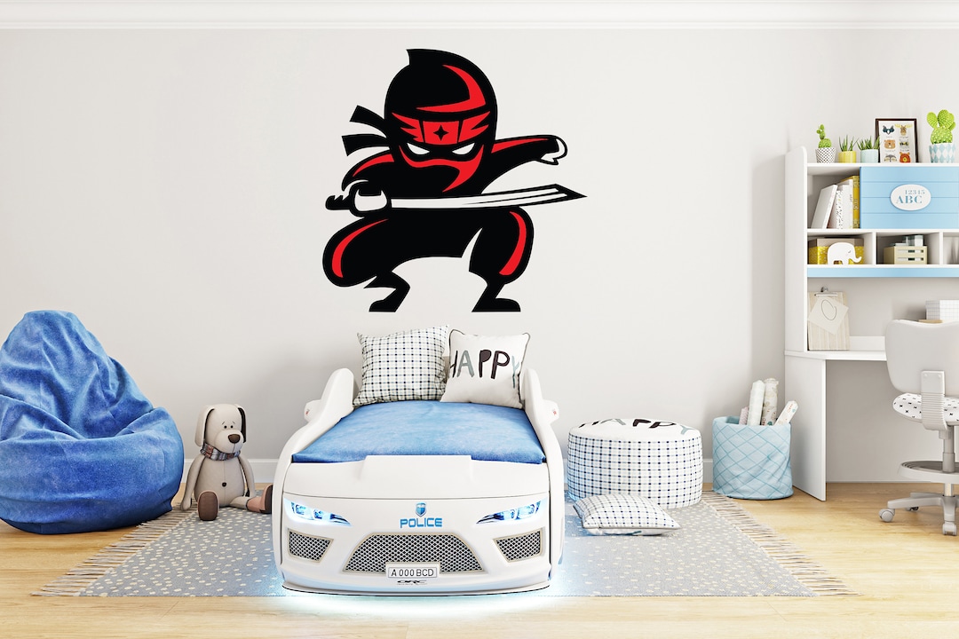 Ninja Wall Decal, Ninja Wall Art Ninja Wall Sticker, Samurai, Room