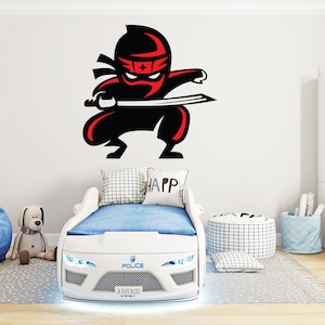 Ninja Wall Decal, Ninja  Wall Art Ninja Wall Sticker, Samurai, Room Decor, Kids Wall Decal, Kids Wall Sticker, 592EZ