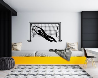 Personalized Name Soccer Wall Decal  Soccer Player Wall Sticker  Soccer Wall Decor SG264