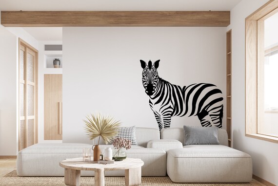 Removable Black Zebra Wall Decal - 20x20 Inch Vinyl Animal Decor For Kids Room, Living Room - View #8