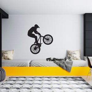 BMX Bike Wall Decal Bicycle Wall Sticker  Bike Wall Decor For Boys Room SG 1006