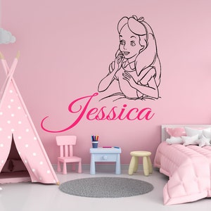 Alice in Wonderland Wall Decal | Alice Wall Decor | Cartoon Wall Sticker Al6
