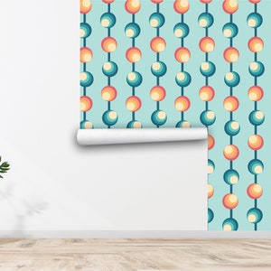 60s 70s Retro Wallpaper Floral Wallpaper Vintage Wallpaper Seamless Wall Decor Vintage Fabric Removable Self Adhesive Wallpaper 642EZ