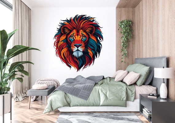 thumbnail image 2 of Lion Watercolor Decal Sticker - Geometric Pattern Vinyl 4-Inches Premium 2 of 10