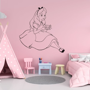 Alice in Wonderland Wall Decal | Alice Wall Decor | Cartoon Wall Sticker Al19