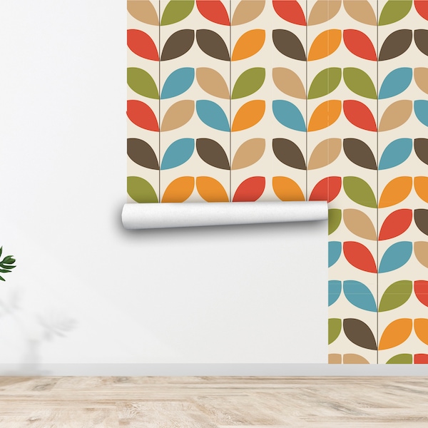Mid Century Modern Wallpaper Etsy