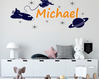 Personalized Name Wall Decal  Space Wall Decal  Custom Name Wall Decal  Decal for Nursery cn40 SG502
