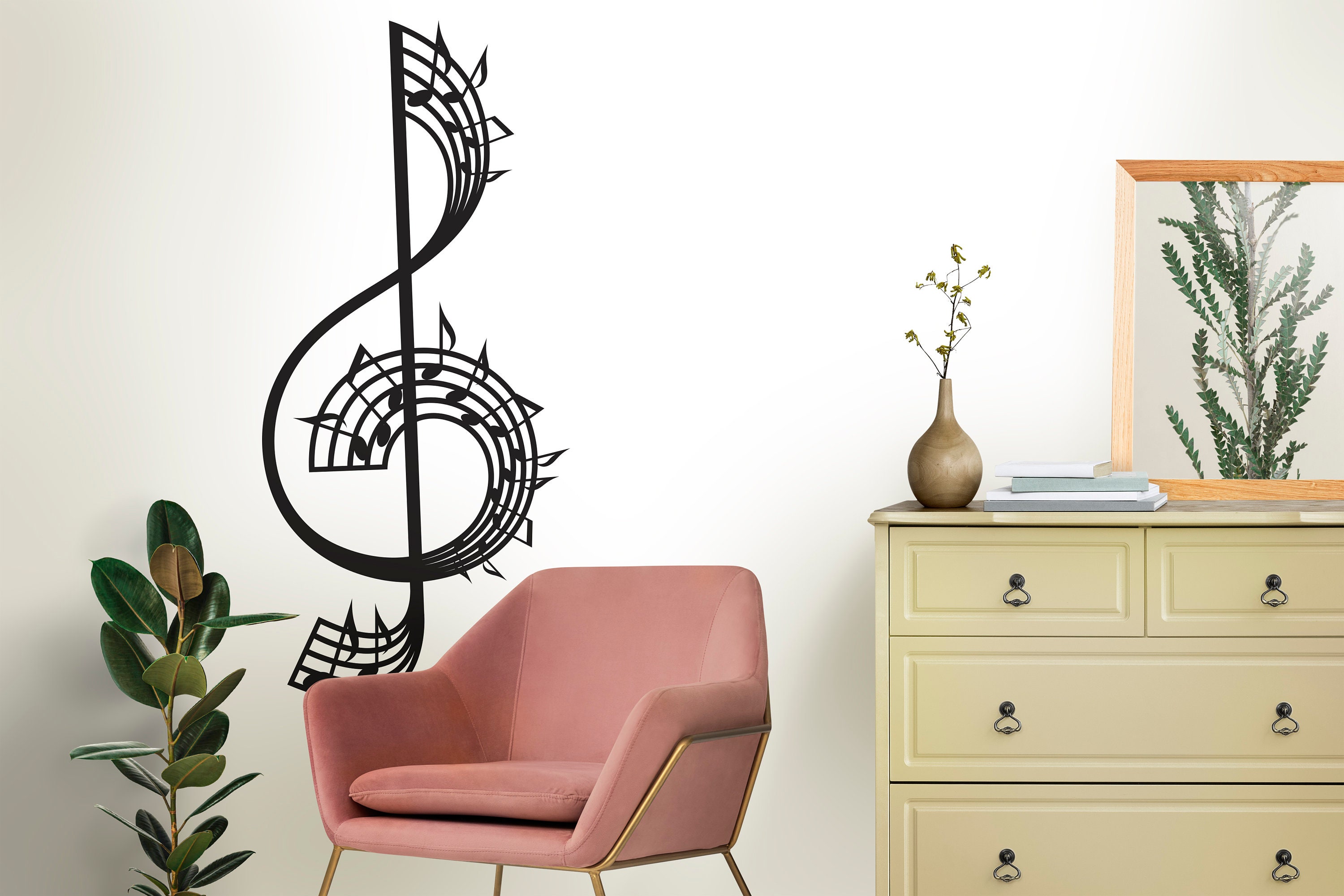 Music Wall Decor Notes Vinyl Music Wall Art Music Wall Decal Music ...