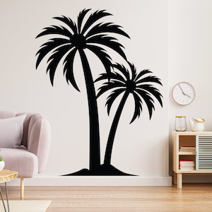 Palm wall decal, Palm Wall Vinyl Sticker Decal, Palm Wall Decoration-Floral Leaves Wall Decal, Wall Decor 1769EZ