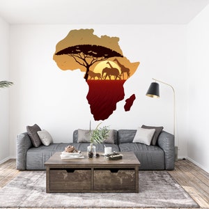 African Savanna Wall Decal Safari Animals Wall Decor Africa Wall Art 996EZ