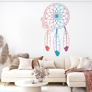 Dreamcatcher Wall Decal Boho Dreamcatcher Chic Dream Wall Art DIY for Girls Kids Nursery Bedroom Wall Hanging Decoration Gift Party 343EZ