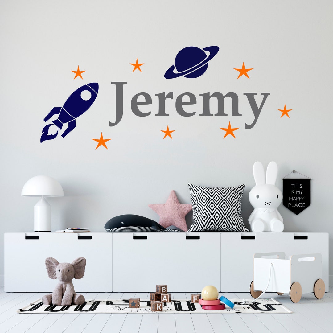 Personalized Name Wall Decal Space Wall Decal Custom Name Wall Decal ...