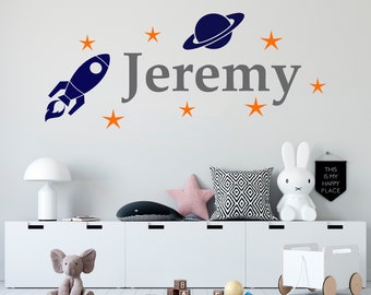 Personalized Name Wall Decal  Space Wall Decal  Custom Name Wall Decal  Decal for Nursery cn40 SG504