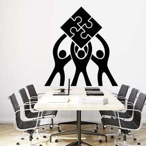 Teamwork Wall Decal, Office Wall Decal, Office Wall Decor, Office Decals, Office Wall Art, Puzzle Teamwork Office Quote 1397EZ