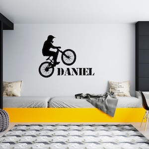 BMX Bike Wall Decal Bicycle Wall Sticker  Bike Wall Decor For Boys Room SG 1001