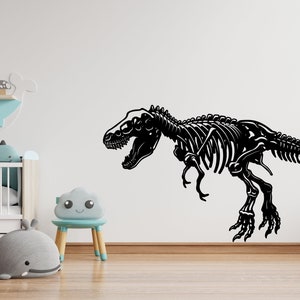 Dinosaur Skeleton Wall Decal Dino Wall Sticker Tyrannosaurus T-Rex Decor for Kids Room Dinosaur wall Art Nursery Decal  1629EZ