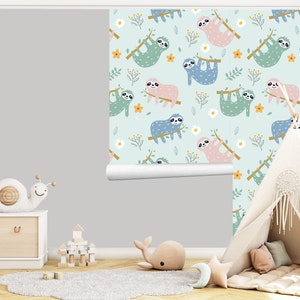 Faultier Tapete Peel and Stick Kinderzimmer Tapete Wanddekoration Home Decor Wand Kunst druckbare Wand Kunst Raum Dekor Wanddrucke Wandbehang 591EZ