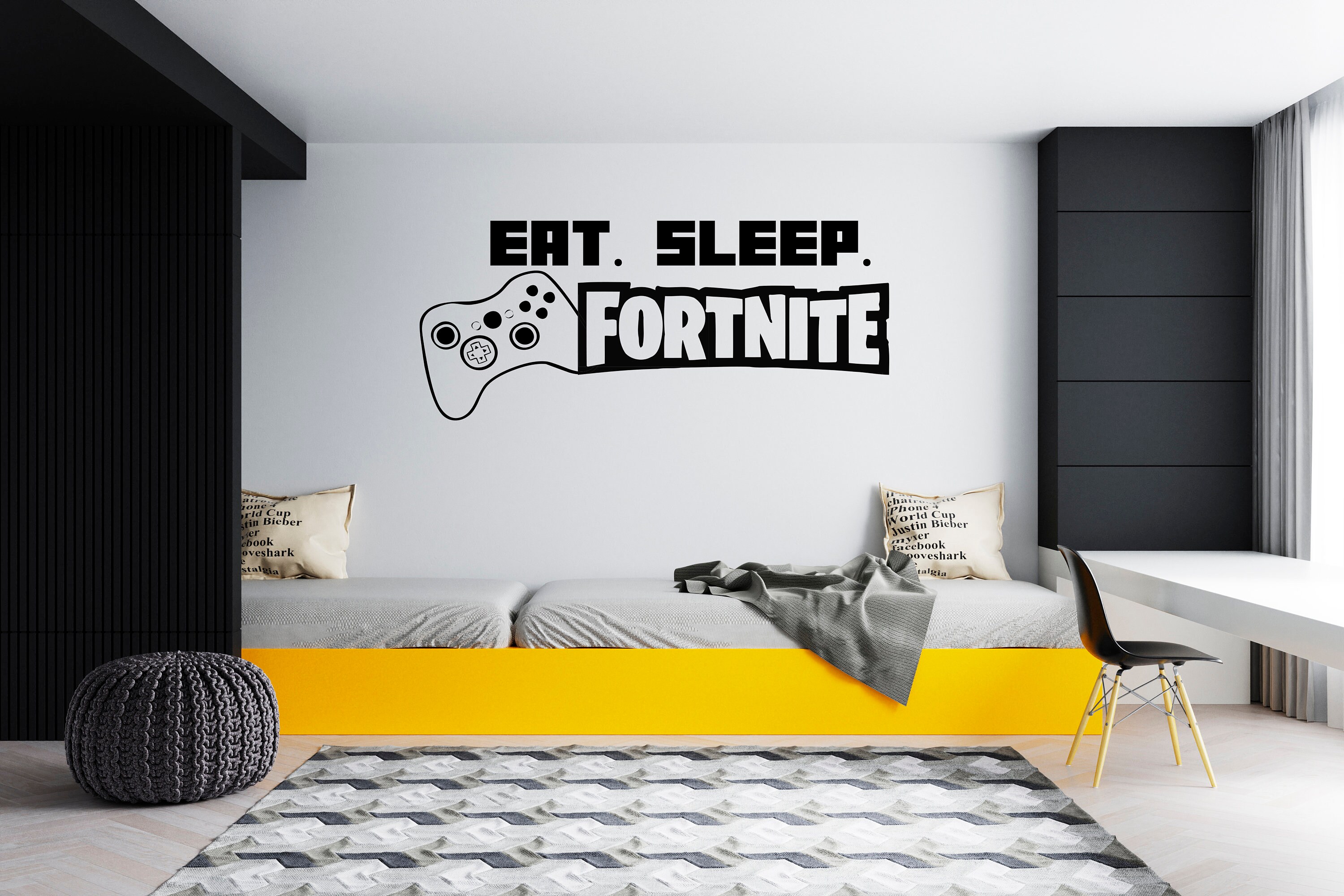 Custom Gamer Wall Decal - Personalized Name Vinyl Sticker For Boys Room Decor