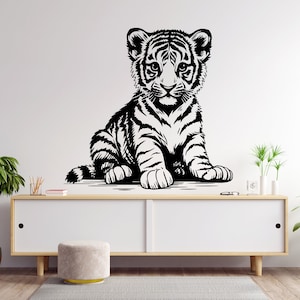 Little Tiger Wall Decal, Tiger Wall Art, Tiger Wall Decor Tiger Wall Sticker Tiger Wall Decor Animals Nursery Safari Lovers 1764EZ