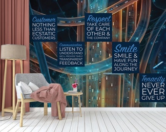 Calcomanía personalizada, Mural de pared de oficina, Decoración de pared de logotipo, Calcomanías de oficina de calcomanías de oficina personalizadas Arte de pared de oficina, Office 1251EZ