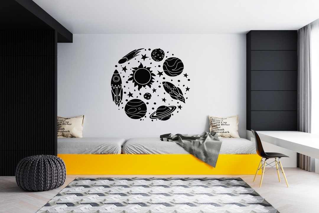 Outer Space Wall Decal Moon Stars Wall Decal Constellation Wall Sticker ...