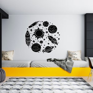 Outer Space Wall Decal Moon Stars Wall Decal Constellation Wall Sticker ...