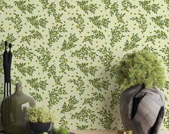 Olive Leaf Tree Wallpaper Olive Fruit Wallpaper Olive Wall Decor Olive Wall stickers Printed Removable Self Adhesive Wallpaper 1541EZ