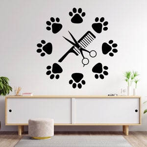 Grooming Salon, Dog wall decal, Cat wall decal Dog Wall Decor Grooming Salon wall stickers 1028EZ