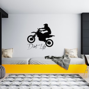 Motocross Wall Decal Dirt Bike Rider Wall Sticker Motorcycle Wall Decor SG 1999